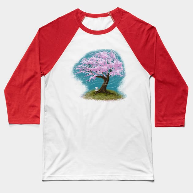 Cherry Blossom Baseball T-Shirt by Raging Sockmonkey